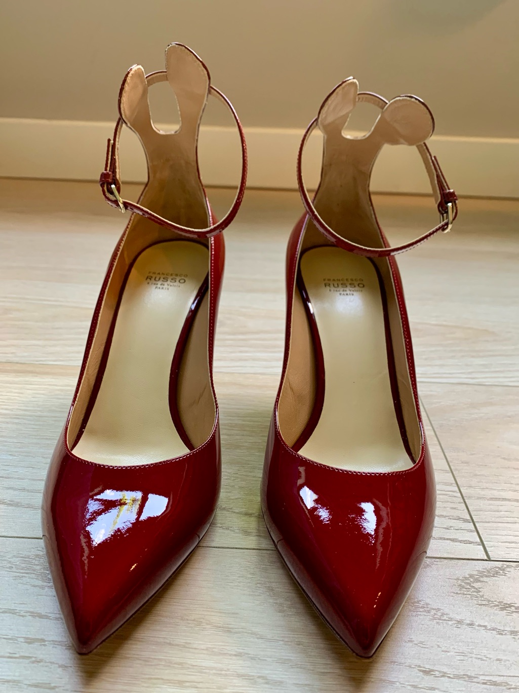 Francesco Russo Vernice Amaranto Patent Leather Ankle Strap Pump Nwt Size 41 It — image 7 of 8